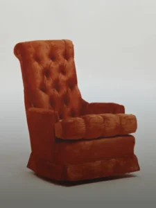 Orange Velvet Armchair